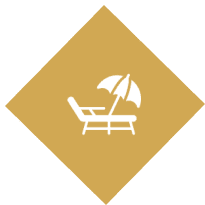 Beach chair and umbrella icon