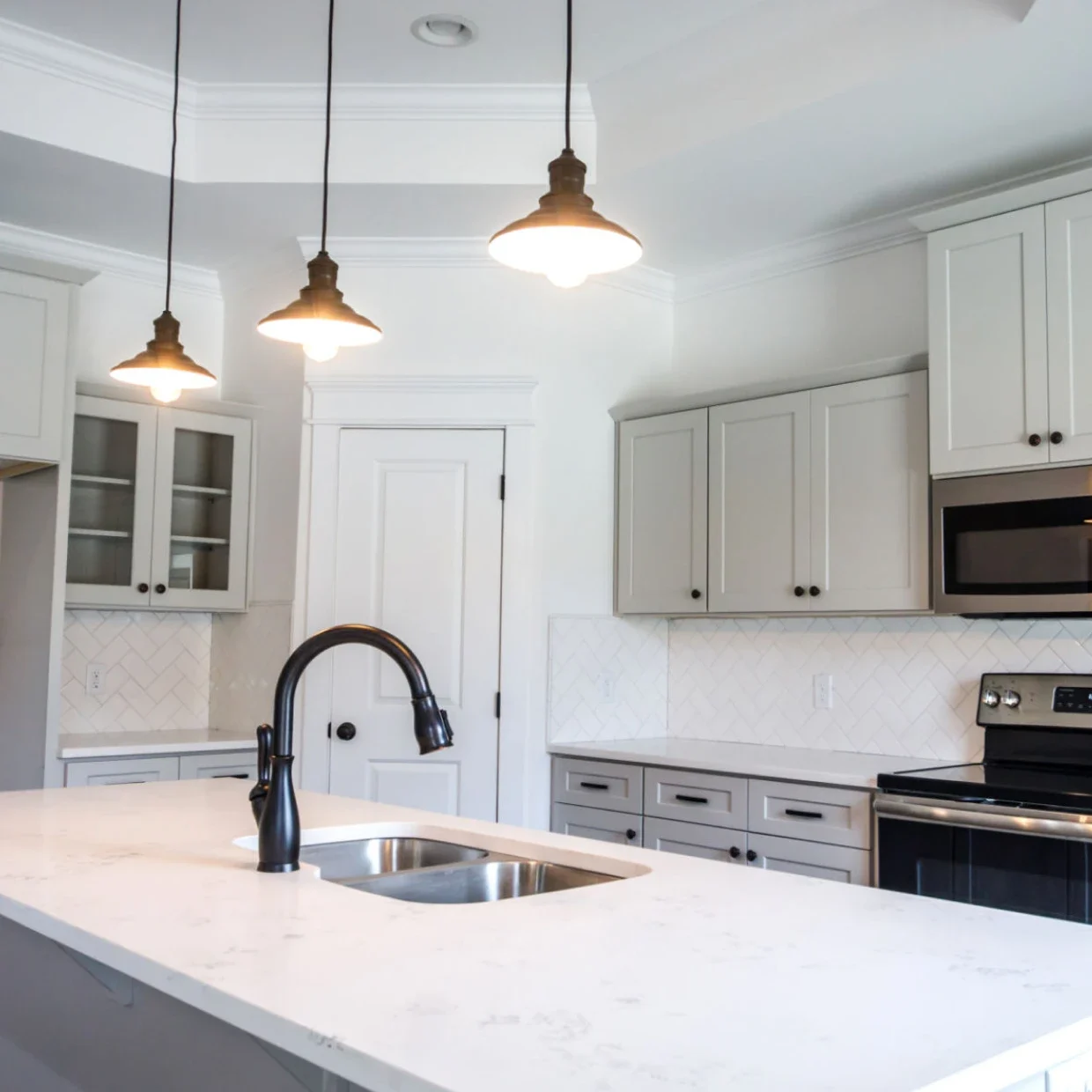 Contemporary kitchen with stainless steel appliances